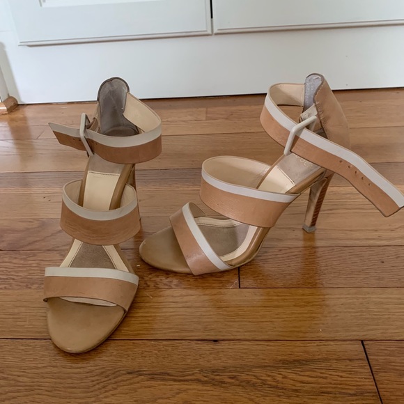 Isola Shoes - Isola Nude & White Heeled Sandals -6.5M